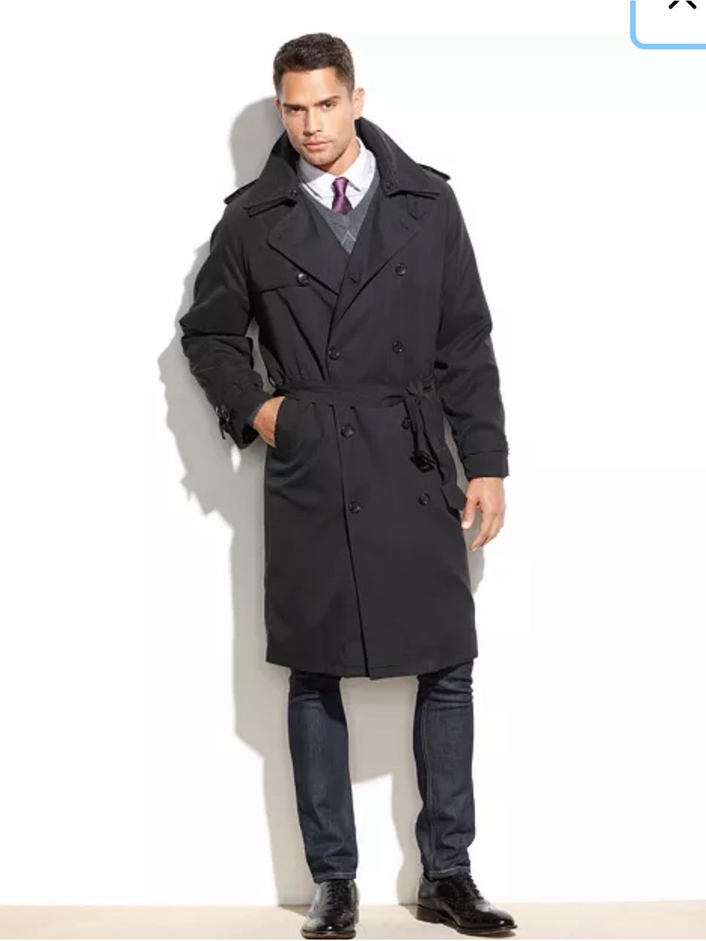 London Fog Men's Black Trench Coat